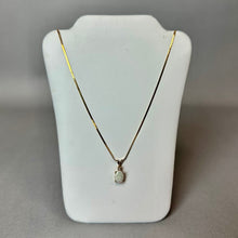 Load image into Gallery viewer, 14K Gold Opal White Topaz Pendant on 20" Chain Necklace (3.2g)
