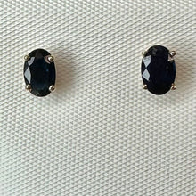 Load image into Gallery viewer, 14K Gold Blue Topaz Stud Earrings (0.8g)
