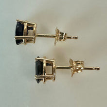Load image into Gallery viewer, 14K Gold Blue Topaz Stud Earrings (0.8g)

