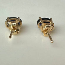 Load image into Gallery viewer, 14K Gold Blue Topaz Stud Earrings (0.8g)
