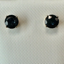 Load image into Gallery viewer, 14K Gold Blue Topaz Stud Earrings (0.9g)
