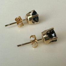 Load image into Gallery viewer, 14K Gold Blue Topaz Stud Earrings (0.9g)
