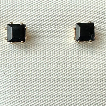 Load image into Gallery viewer, 14K Gold Blue Topaz Stud Earrings (0.6g)
