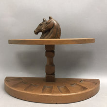 Load image into Gallery viewer, Vintage Horse Head Finial Wooden 7 Pipe Stand 2 Tier (8x11)
