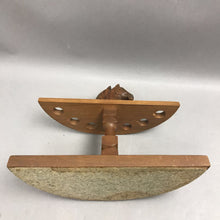 Load image into Gallery viewer, Vintage Horse Head Finial Wooden 7 Pipe Stand 2 Tier (8x11)
