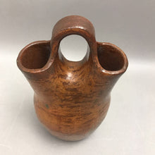 Load image into Gallery viewer, Brown Pottery Wedding Vase with Rope Texture Signed (8")
