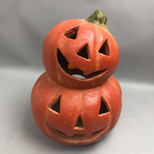 Load image into Gallery viewer, Amigos Pottery 'Double Jack' Jack-O'-Lantern Pumpkin (12.5")
