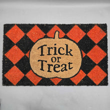 Load image into Gallery viewer, Trick or Treat PVC Coir Door Mat (~18x30)
