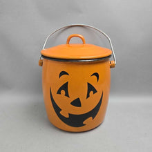 Load image into Gallery viewer, Enamelware Pumpkin Jack-O'-Lantern Pail (~9")
