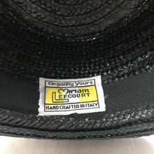 Load image into Gallery viewer, Vintage Miriam Lefcourt Elegantly Yours Black Straw Hat with Gems Made In Italy
