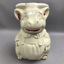 Load image into Gallery viewer, Vintage American Bisque Cookie Jar Pottery Cute Girl Cow w Big Smile Bloomers (11")
