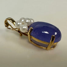 Load image into Gallery viewer, 14K Lavender Jade Pearl 1.25" Enhancer Pendant (4.5g)
