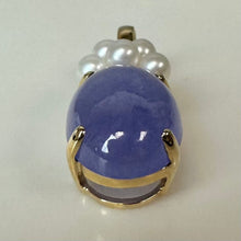 Load image into Gallery viewer, 14K Lavender Jade Pearl 1.25" Enhancer Pendant (4.5g)
