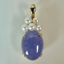 Load image into Gallery viewer, 14K Lavender Jade Pearl 1.25" Enhancer Pendant (4.5g)
