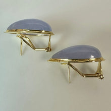 Load image into Gallery viewer, 14K Gold Lavender Jade 1" Teardrop Earrings (8.6g)
