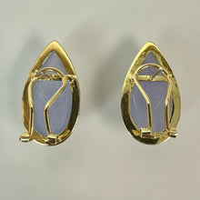 Load image into Gallery viewer, 14K Gold Lavender Jade 1" Teardrop Earrings (8.6g)
