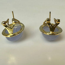 Load image into Gallery viewer, 14K Gold Lavender Jade 1" Teardrop Earrings (8.6g)
