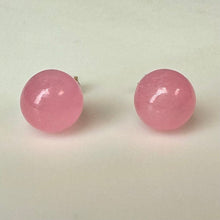 Load image into Gallery viewer, 14K Pink Jade Sphere Stud Earrings (2.0g)

