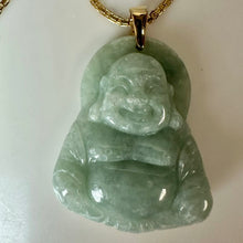 Load image into Gallery viewer, 14K Gold Jade 2" Buddha Pendant on 20" Chain (TW: 27.1g, Chain alone: 3.8g)
