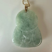Load image into Gallery viewer, 14K Gold Jade 2" Buddha Pendant on 20" Chain (TW: 27.1g, Chain alone: 3.8g)
