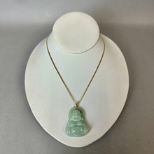 Load image into Gallery viewer, 14K Gold Jade 2" Buddha Pendant on 20" Chain (TW: 27.1g, Chain alone: 3.8g)
