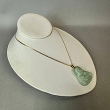 Load image into Gallery viewer, 14K Gold Jade 2" Buddha Pendant on 20" Chain (TW: 27.1g, Chain alone: 3.8g)
