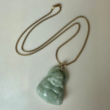 Load image into Gallery viewer, 14K Gold Jade 2" Buddha Pendant on 20" Chain (TW: 27.1g, Chain alone: 3.8g)
