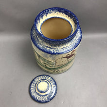 Load image into Gallery viewer, Hand Painted Molly Dallas Splatterware Pottery Canister w/Lid(10")
