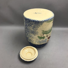Load image into Gallery viewer, Hand Painted Molly Dallas Splatterware Pottery Canister w/Lid(10")

