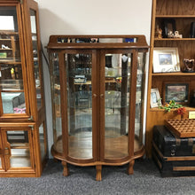 Load image into Gallery viewer, Antique Double Door Oak Curio Cabinet (62x46x16)
