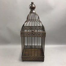 Load image into Gallery viewer, Bronze Style Metal Bird Cage w/Filigree Band (21")
