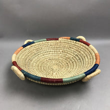 Load image into Gallery viewer, Handwoven Natural Straw Basket w/Multi Colored Rim (3x12)

