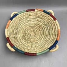 Load image into Gallery viewer, Handwoven Natural Straw Basket w/Multi Colored Rim (3x12)
