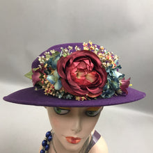 Load image into Gallery viewer, Bollman Hat Co Fancy Purple Doeskin Felt Wool Hat Flower USA
