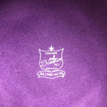 Load image into Gallery viewer, Bollman Hat Co Fancy Purple Doeskin Felt Wool Hat Flower USA
