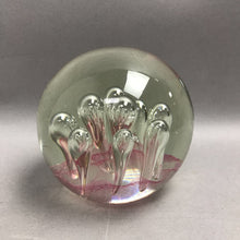 Load image into Gallery viewer, Pink-Tinted Drop-Style Air Bubbles Glass Paperweight (5")
