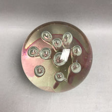 Load image into Gallery viewer, Pink-Tinted Drop-Style Air Bubbles Glass Paperweight (5")
