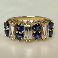 Load image into Gallery viewer, 14K Gold Sapphire Ring sz 8 (5.0g)
