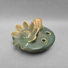 Load image into Gallery viewer, Weller Ware Pottery Green Flower Frog - Lotus Flower (2.5x4x4)
