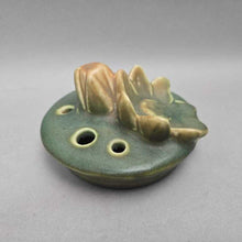 Load image into Gallery viewer, Weller Ware Pottery Green Flower Frog - Lotus Flower (2.5x4x4)
