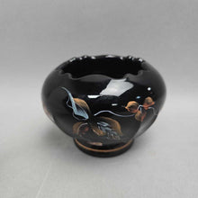 Load image into Gallery viewer, Fenton Hand-Painted Black Rose Bowl; Signed D. Frederick (~3x4x4)
