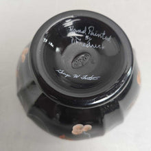 Load image into Gallery viewer, Fenton Hand-Painted Black Rose Bowl; Signed D. Frederick (~3x4x4)
