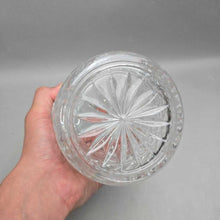 Load image into Gallery viewer, Clear Fan/Pinwheel Pressed Glass Biscuit Barrel (~8.5x5x5)
