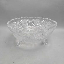 Load image into Gallery viewer, Clear Pressed Glass Footed Serving Bowl (4.5x9x9)
