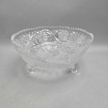 Load image into Gallery viewer, Clear Pressed Glass Footed Serving Bowl (4.5x9x9)
