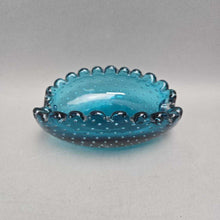 Load image into Gallery viewer, Aque Blue Bubble Glass Ash Tray (2x5.5x4)
