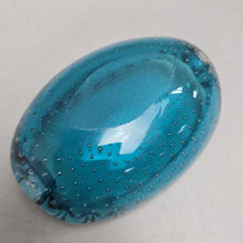 Load image into Gallery viewer, Aque Blue Bubble Glass Ash Tray (2x5.5x4)
