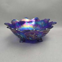 Load image into Gallery viewer, Imperial Glass 'Everglade Aurora Jewels' Cobalt-Blue Serving Bowl (~4x10x10)
