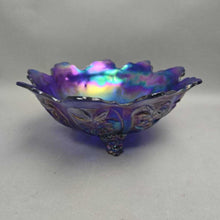 Load image into Gallery viewer, Imperial Glass 'Everglade Aurora Jewels' Cobalt-Blue Serving Bowl (~4x10x10)
