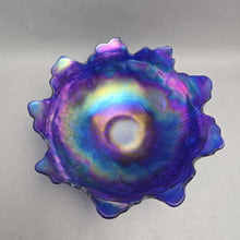 Load image into Gallery viewer, Imperial Glass 'Everglade Aurora Jewels' Cobalt-Blue Serving Bowl (~4x10x10)
